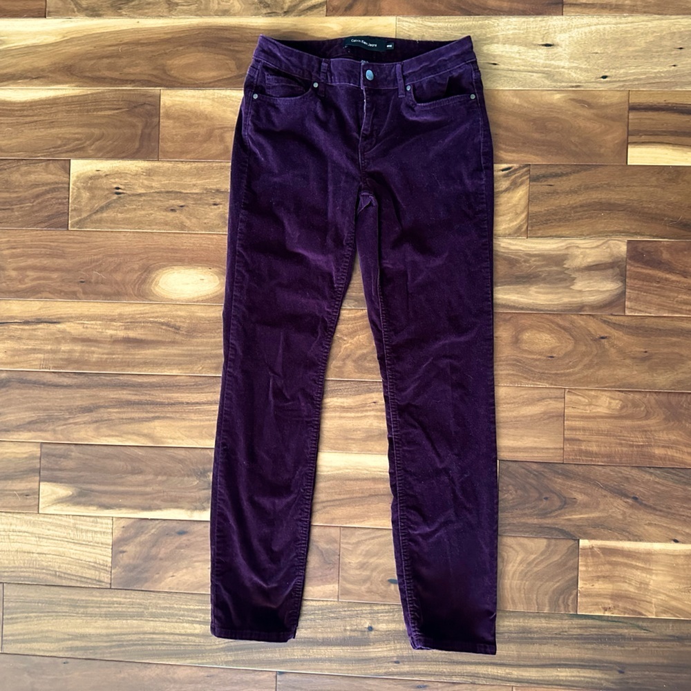 Calvin Klein Jeans Burgandy Corduroy Pants size 10
